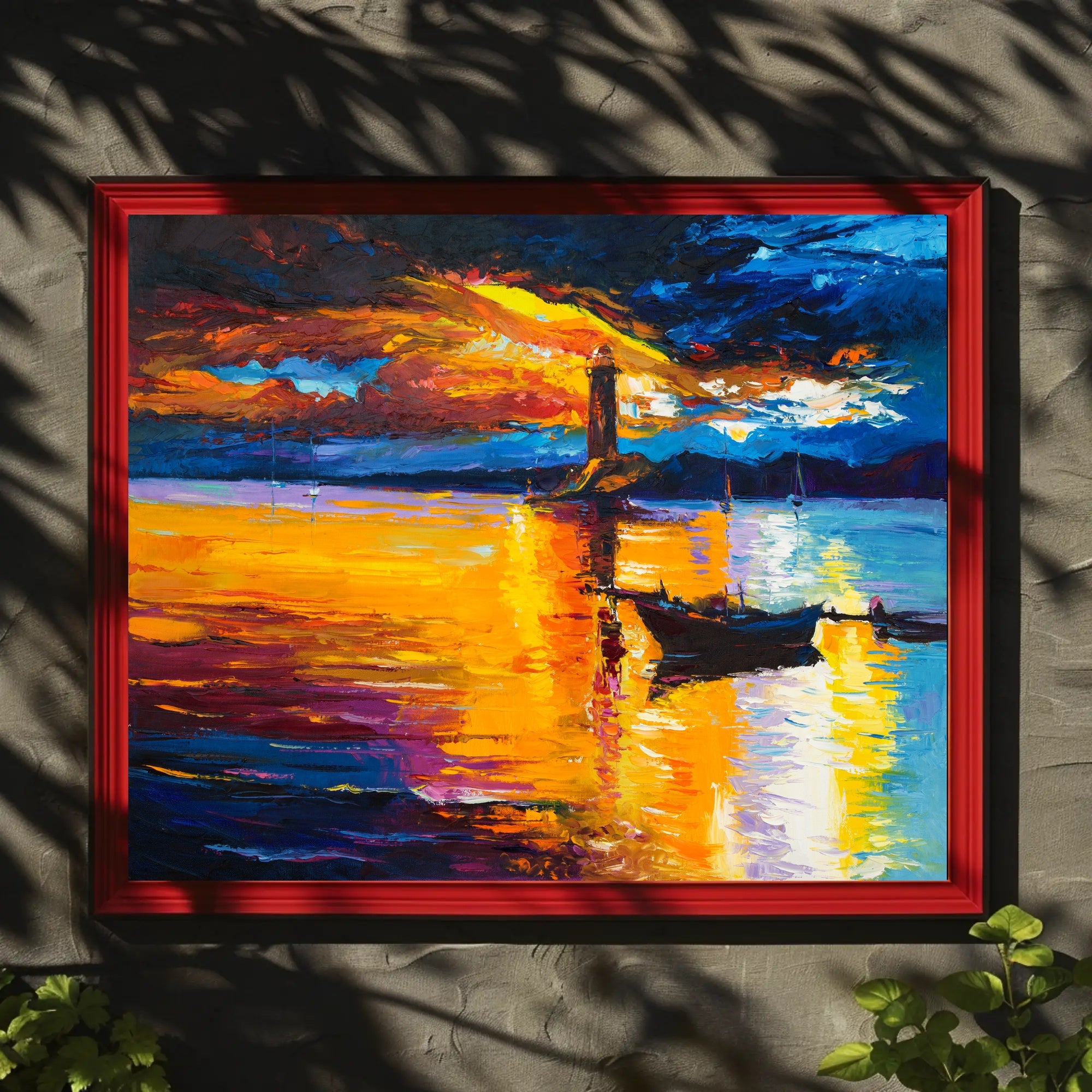 Lighthouse at Sunset Poster