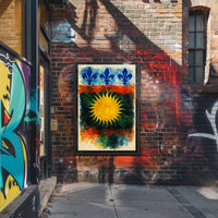 Sunburst and Fleur-de-Lis Poster