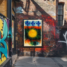 Sunburst and Fleur-de-Lis Poster