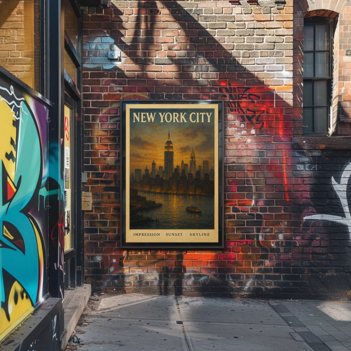 New York City Skyline at Sunset Poster