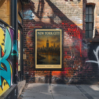 New York City Skyline at Sunset Poster
