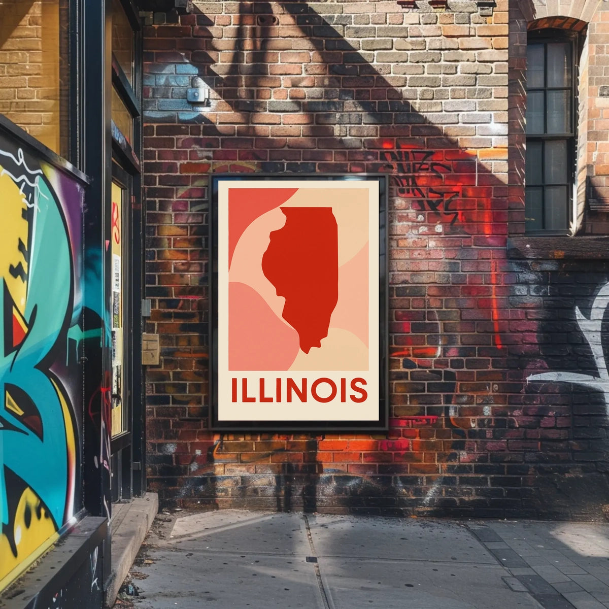 Illinois State Silhouette Poster