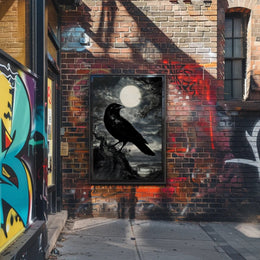 Mystical Crow in Moonlight Animal Poster PosterGoat