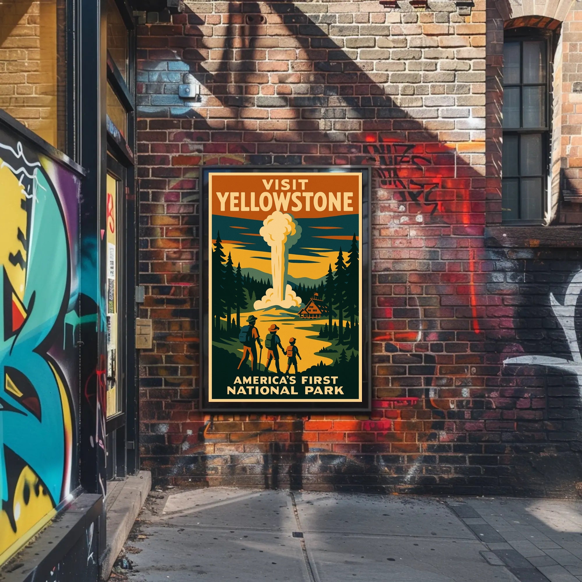 Visit Yellowstone Americas First National Park Poster PosterGoat