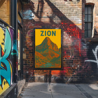 Zion National Park Vintage Travel Poster Print