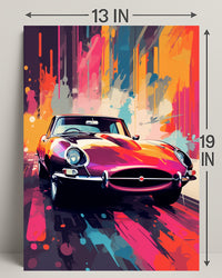 Vibrant Classic Car Art Poster