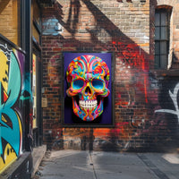 Vibrant Skull Art Poster PosterGoat
