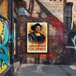 Christopher Columbus Watercolor Exploration Art Poster