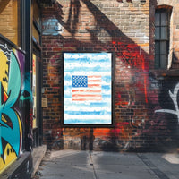 Watercolor American Flag Home Decor Wall Art 18x24 Poster