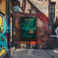 Tromso Northern Lights Poster Vintage Travel Print