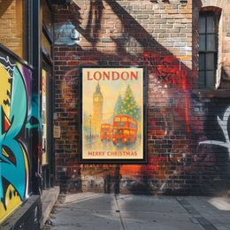 London Christmas Scene Poster