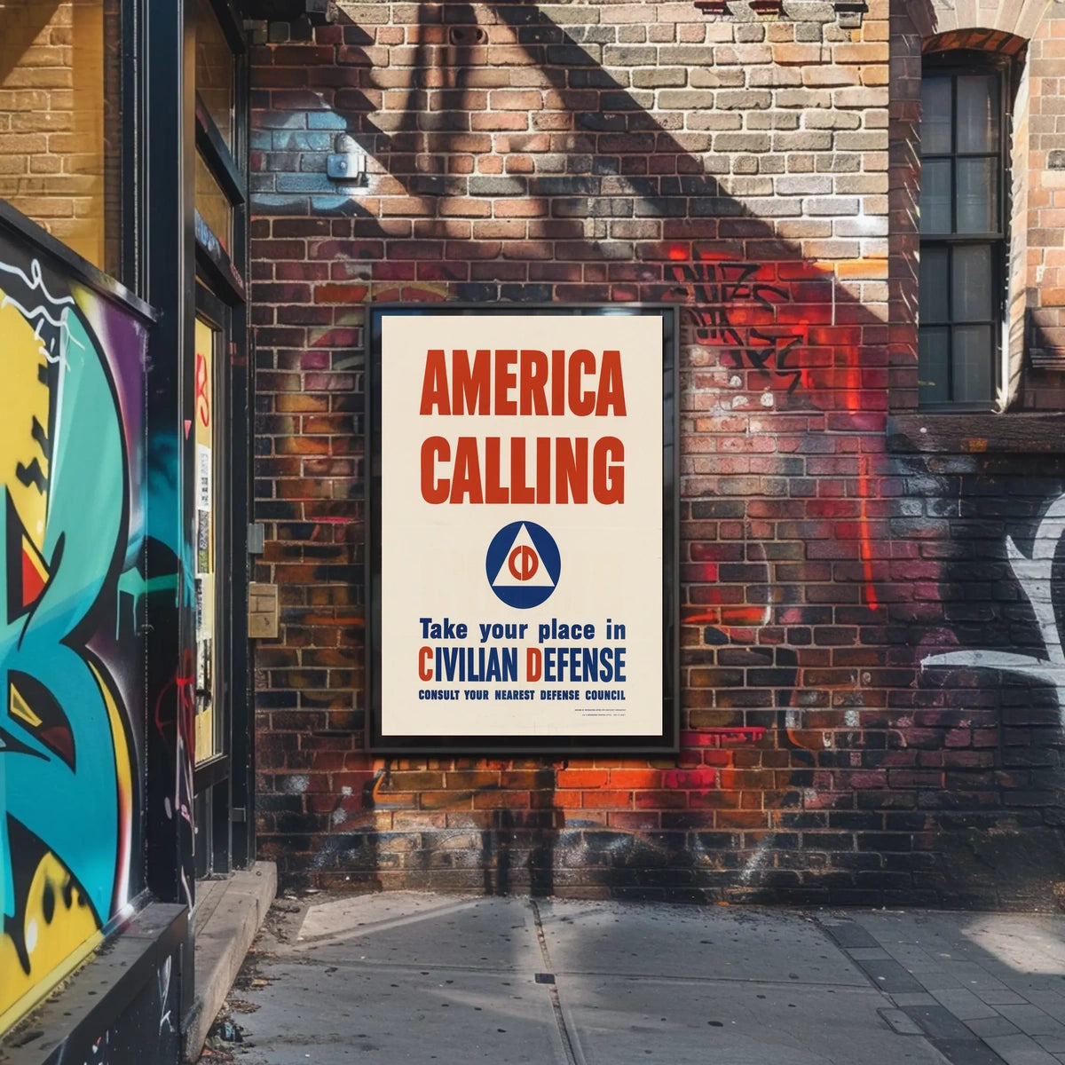 America Calling: Civilian Defense WWII Propaganda Poster
