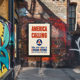 America Calling: Civilian Defense WWII Propaganda Poster