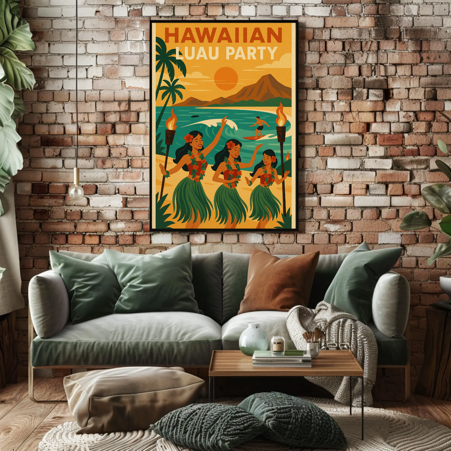 Hawaiian Luau Party Beach Dancers Poster Poster