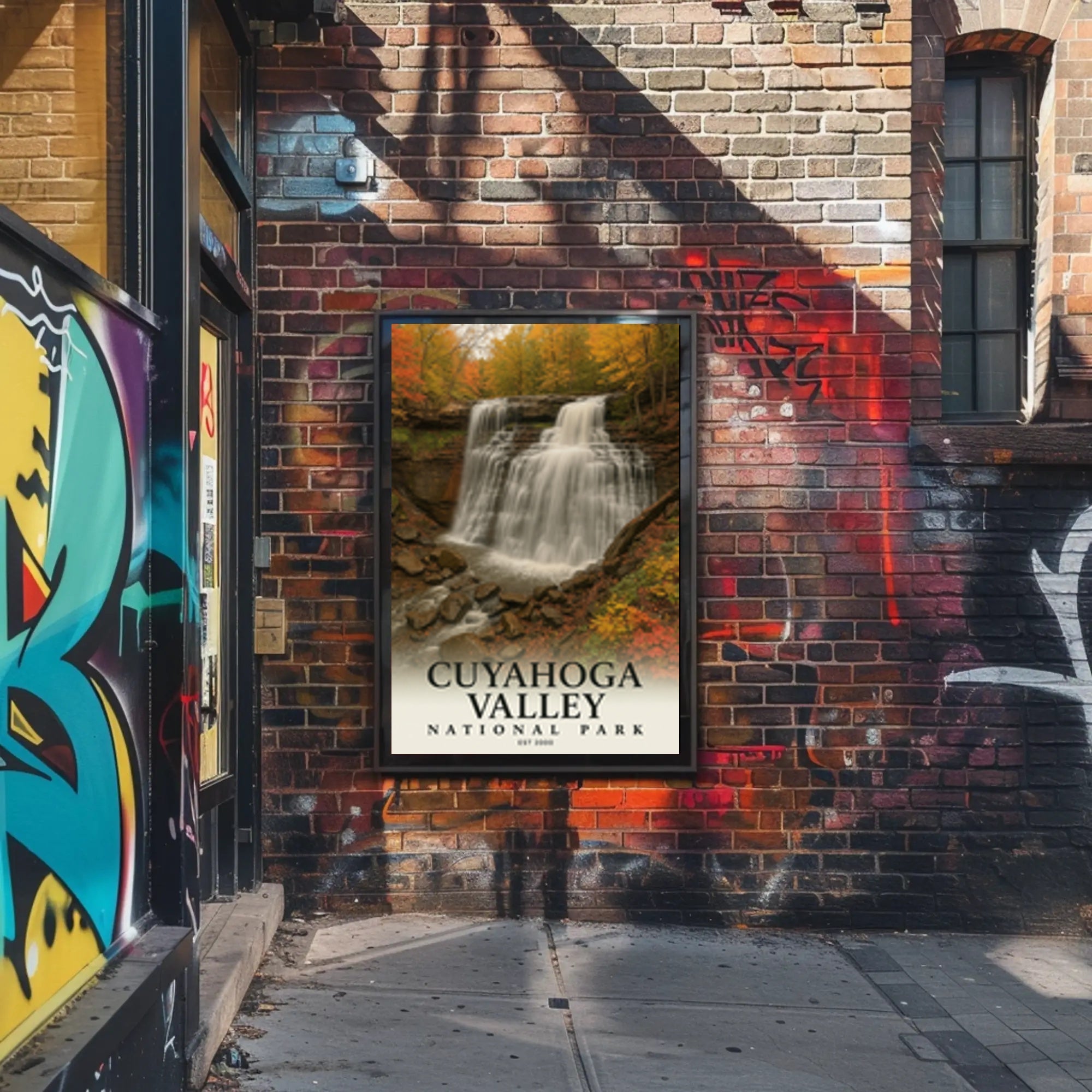 Cuyahoga Valley Waterfall Scenic Travel Poster