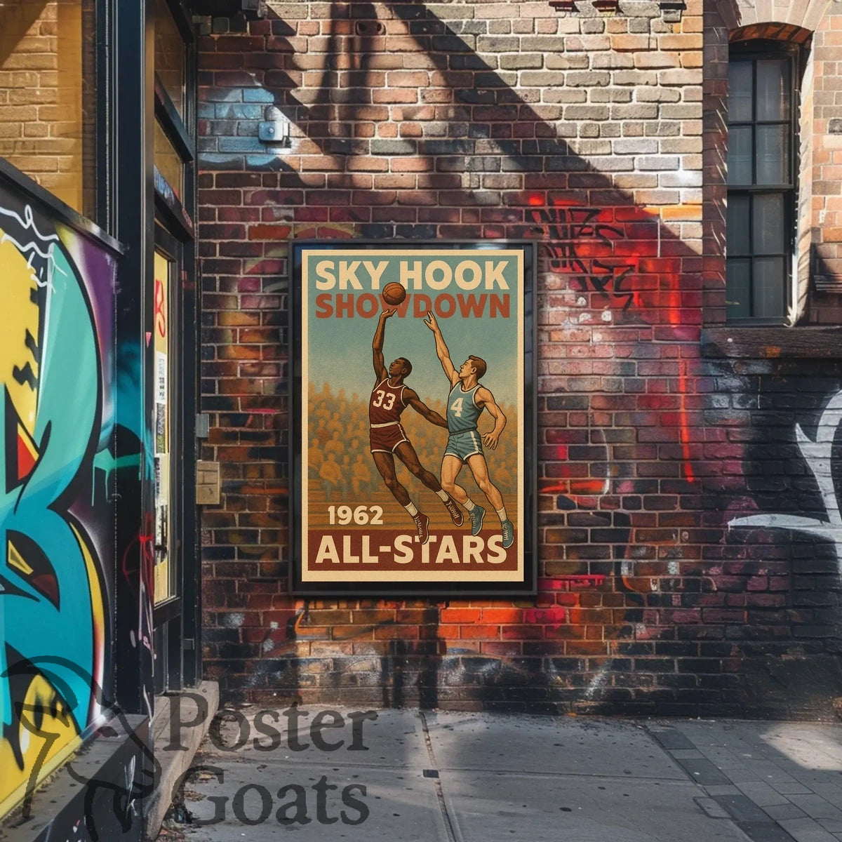 1962 Sky Hook Showdown Retro Sports Poster