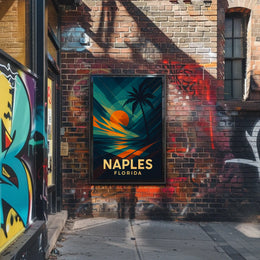 Naples Florida Sunset Vibes Poster Wall Art 18x24 Inches