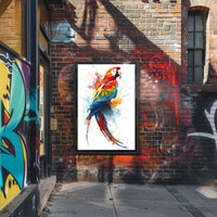 Vibrant Parrot Splash Poster