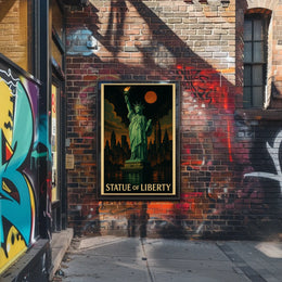 Statue of Liberty during mysterious twilight Urban or Cityscape Poster
