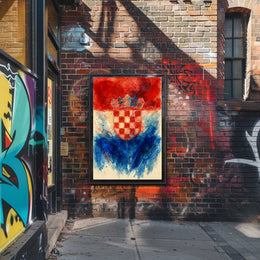 Croatian Coat Of Arms Watercolor Art Poster
