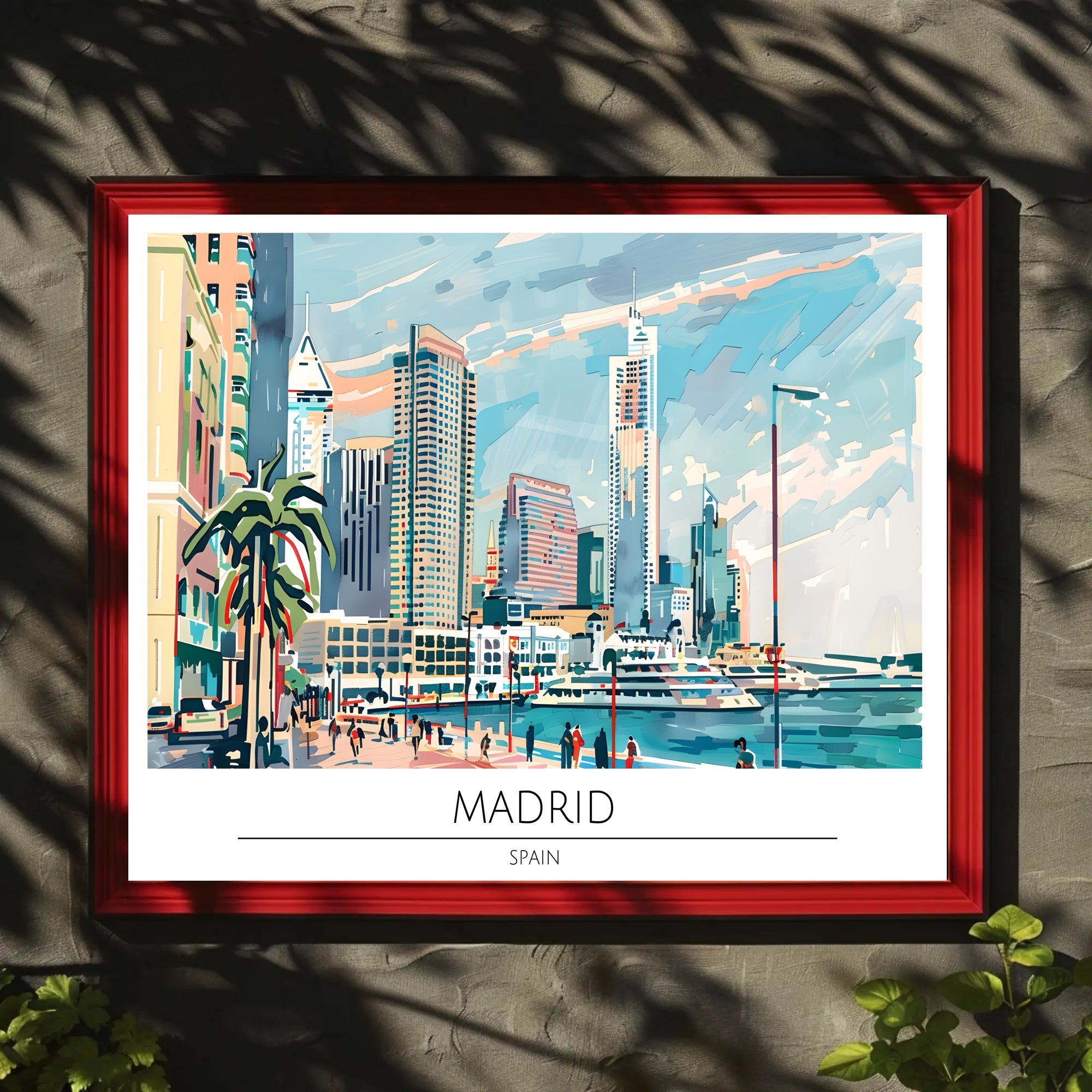 Vibrant Madrid Skyline Poster PosterGoat