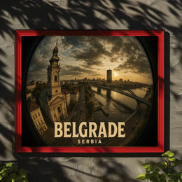Belgrade Sunset Cityscape Photography Wanderlust Poster