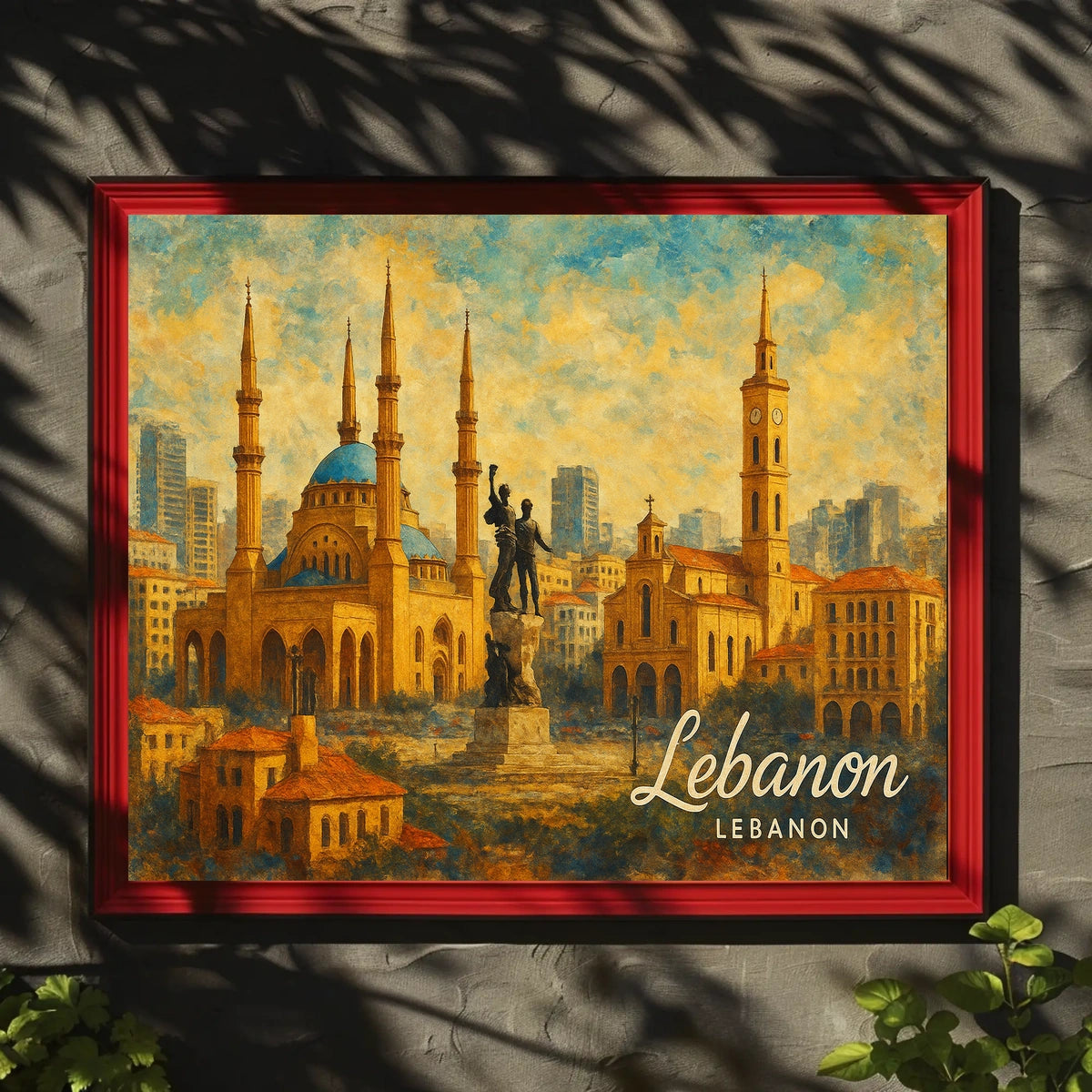 Lebanon Architectural Splendor Mediterranean Cityscape Heritage Photography Realism Art Nouveau Poster