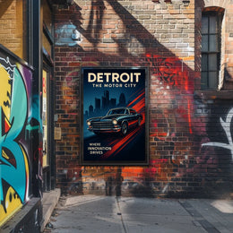 Detroit The Motor City Poster