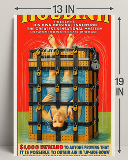 Houdini's Sensational Mystery Poster PosterGoat
