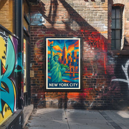 New York City Poster Modern Iconic Travel Wall Art