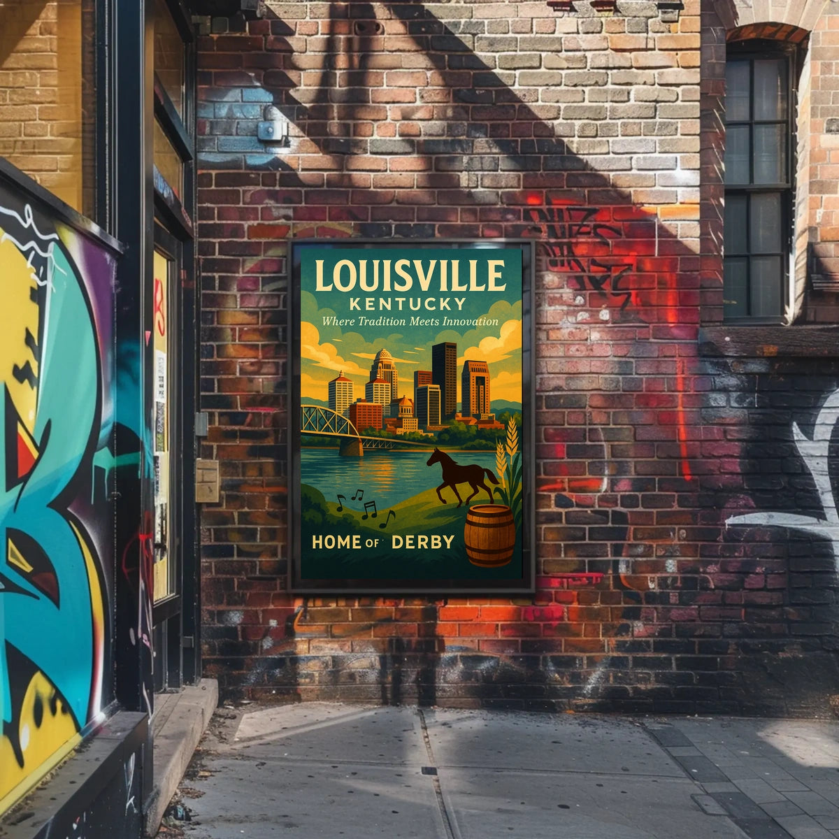 Louisville Derby Iconic Skyline Heritage Travel Souvenir Culture Wall Art Timeless Poster
