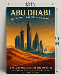 Abu Dhabi Skyline Heritage Cityscape Travel Poster