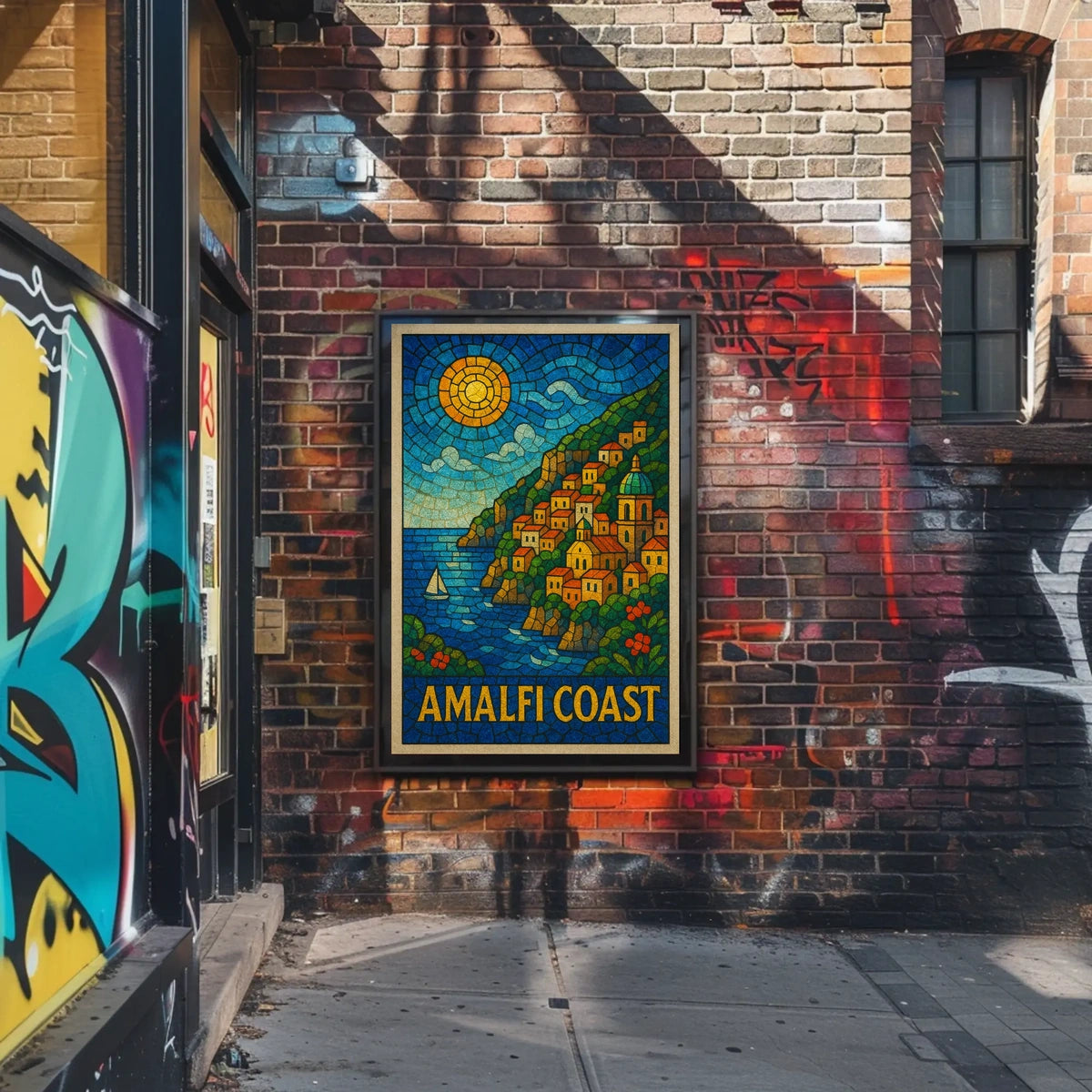 Amalfi Coast Mosaic Poster