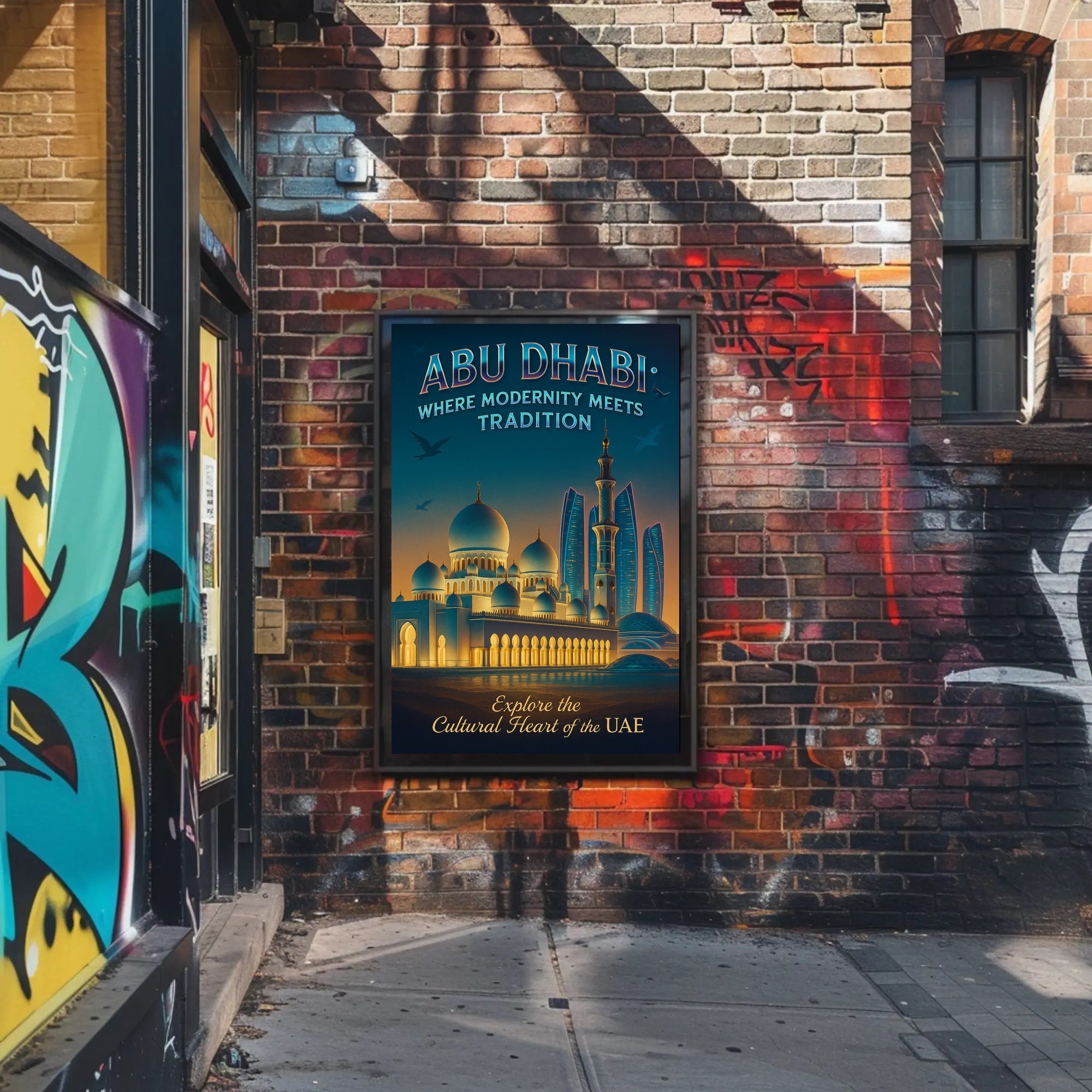 Abu Dhabi Modernity Meets Tradition Travel Poster