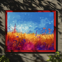 Vibrant Pastoral Landscape Impressionistic Art Poster