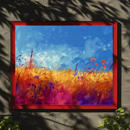 Vibrant Pastoral Landscape Impressionistic Art Poster