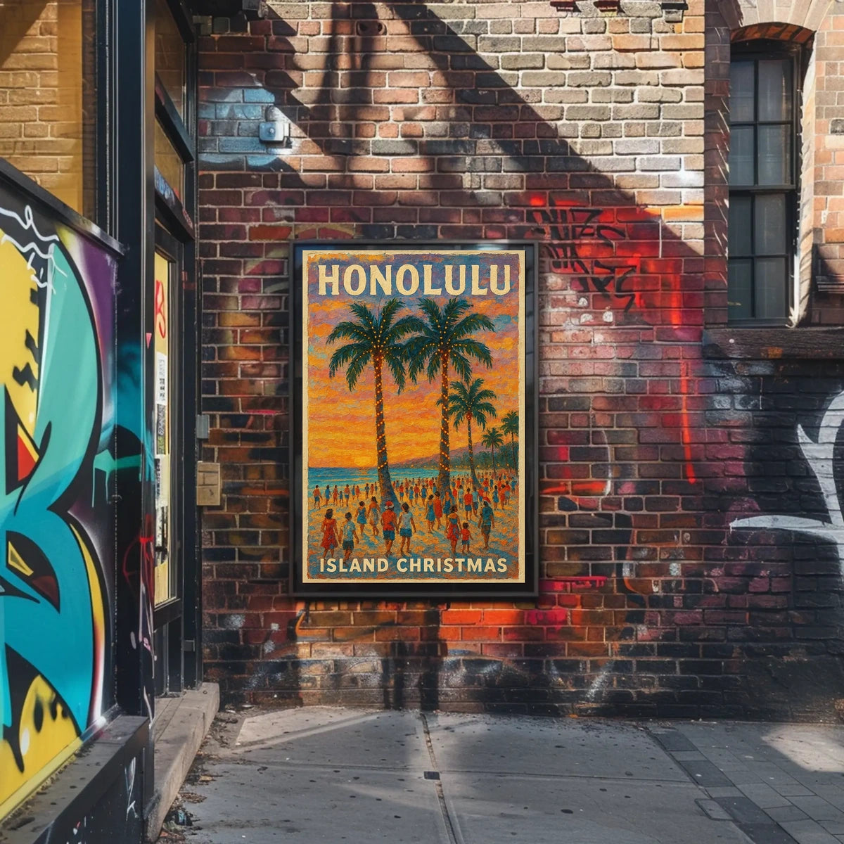 Honolulu Island Christmas Poster