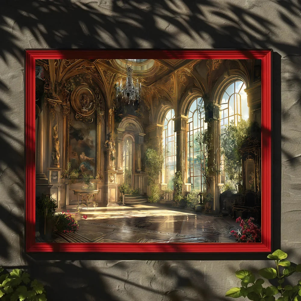 Opulent Sunlit European Palace Interior Poster Print