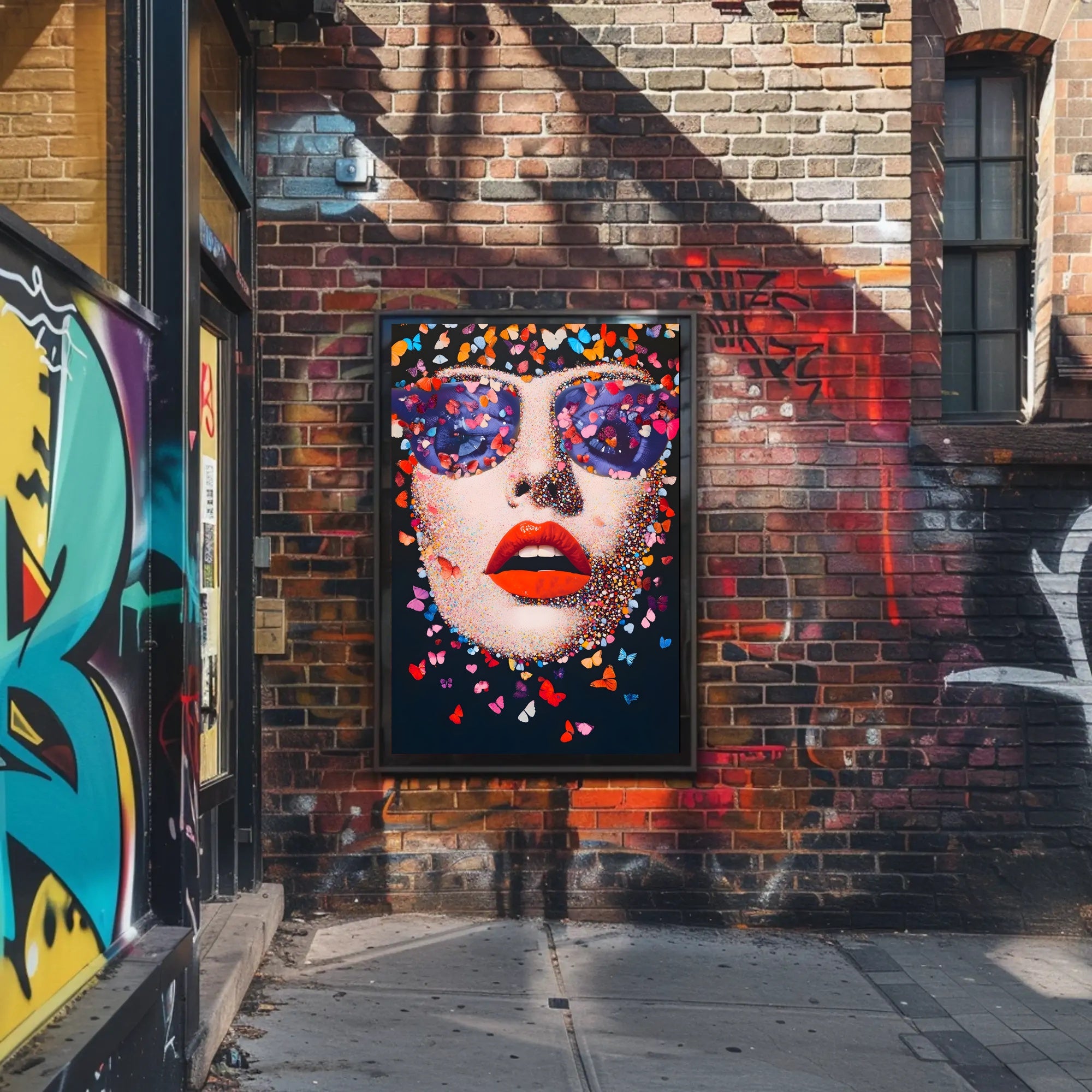 Butterfly Visage Poster Vibrant Pop Art Wall Print