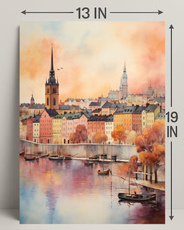 Serene Cityscape At Sunset Poster