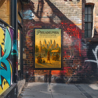 Philadelphia's Historic Charm: Vintage Cityscape Poster