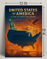 United States of America A Land of Liberty and Dreams Poster PosterGoat