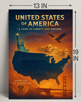 United States of America A Land of Liberty and Dreams Poster PosterGoat