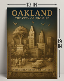 Oakland City of Promise Vintage Poster PosterGoat