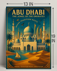 Abu Dhabi Elegance: Modern Meets Vintage Cultural or Heritage Poster