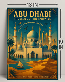 Abu Dhabi Elegance: Modern Meets Vintage Cultural or Heritage Poster