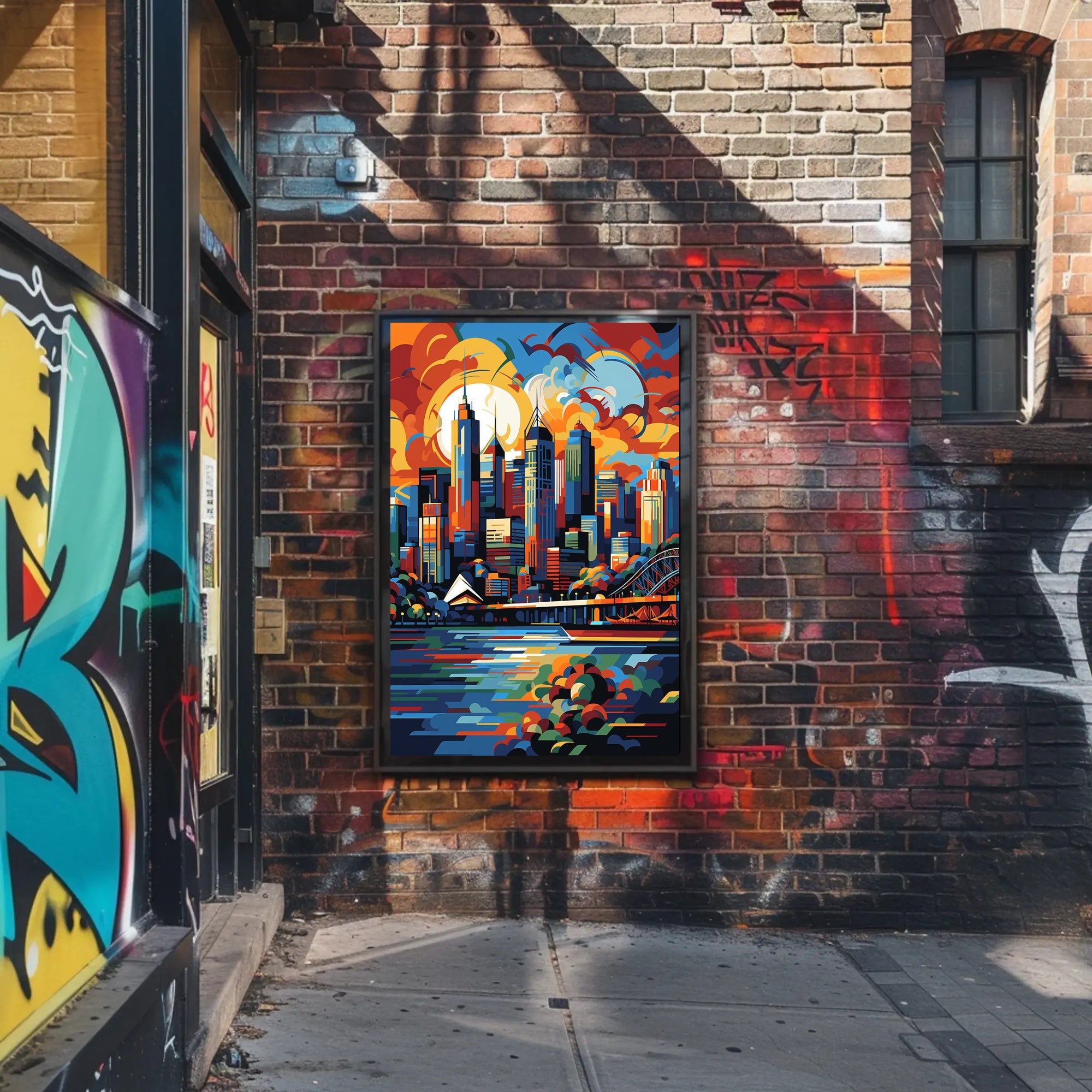 Vibrant Sydney Cityscape Modern Abstract Artistic Poster
