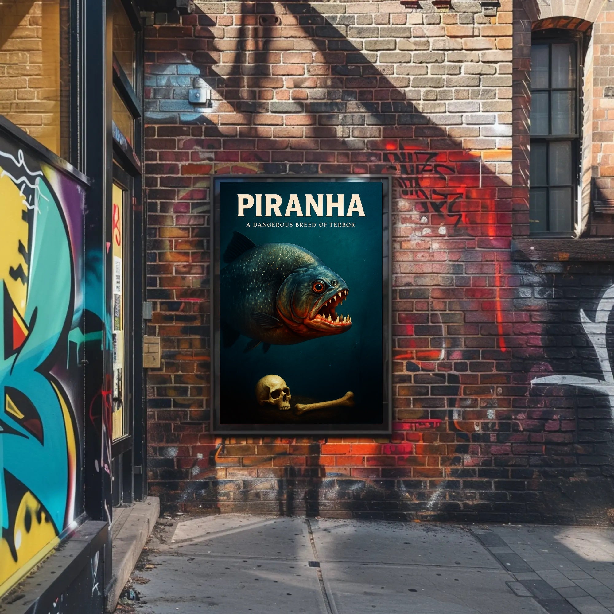 Piranha A Dangerous Breed of Terror Poster PosterGoat