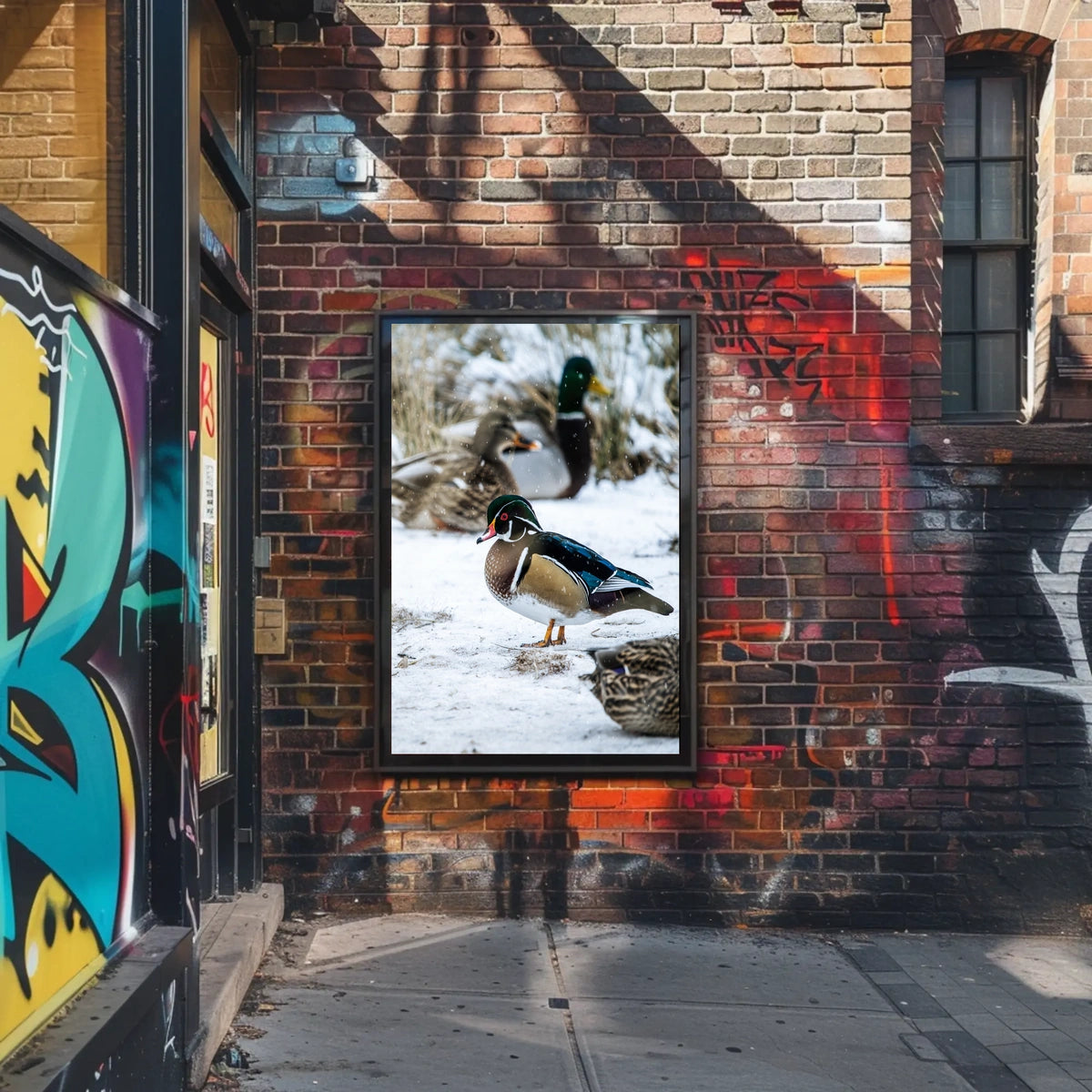 Winter Serenity Ducks In Snow Poster