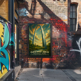 Gateway Arch Adventure in Urban or Cityscape Poster